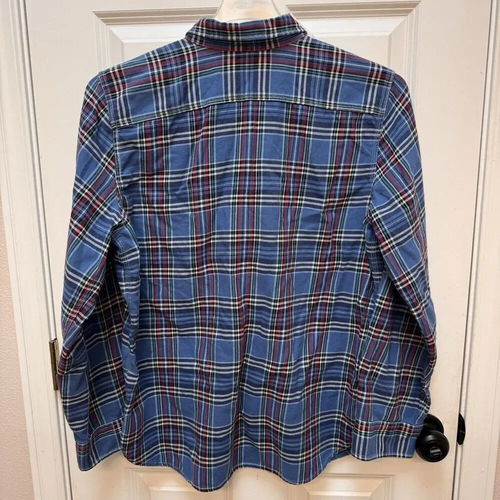 LRL Ralph Lauren Jeans Co. Women's XL Blue Plaid Long Sleeve Button Up Shirt - Picture 2 of 6
